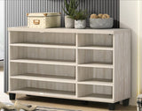 Corby Dusty Gray Oak Finish 3-Door Shoe Cabinet