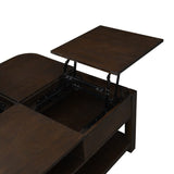 Flora 3 Piece Dark Brown MDF Lift Top Coffee and End Table Set