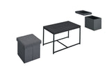 Murph Black Wood Grain 3 Piece Coffee Table Set