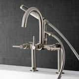 Concord Three-Handle 2-Hole Deck Mount Clawfoot Tub Faucet with Hand Shower