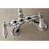 Aqua Vintage Two-Handle 2-Hole Tub Wall Mount Clawfoot Tub Faucet