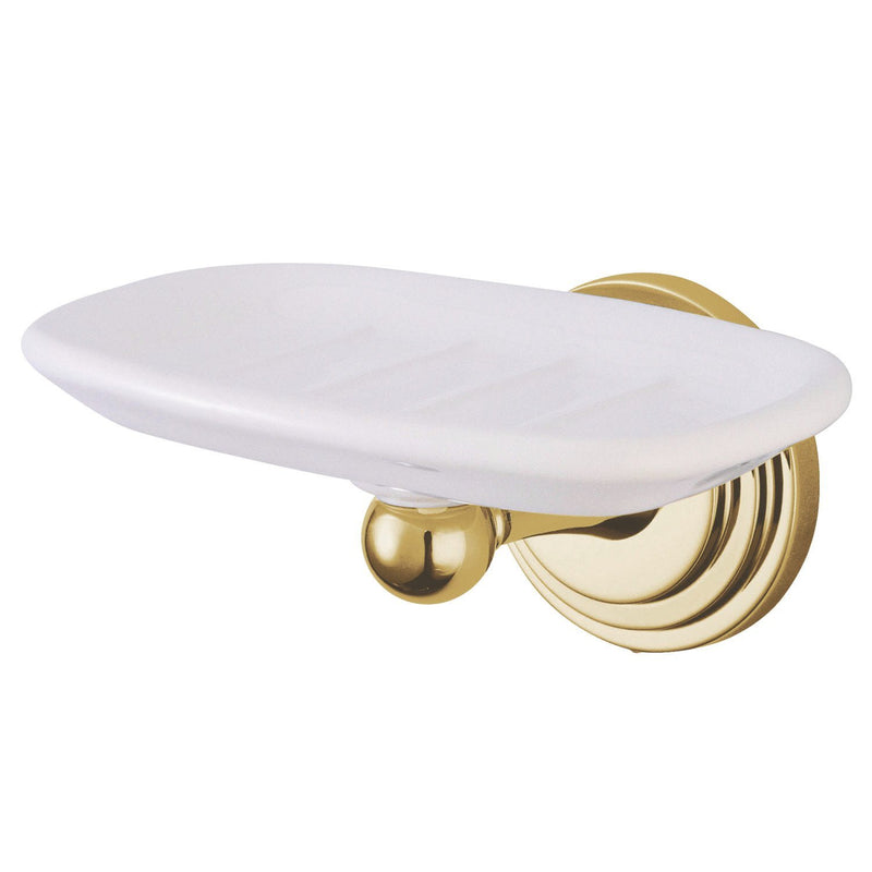 Wall Mounted Oval Soap Dish Holder or Caddy in Solid Brass