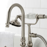 Vintage Three-Handle 2-Hole Tub Wall Mount Clawfoot Tub Faucet with Hand Shower