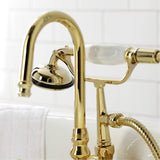 Vintage Three-Handle 2-Hole Tub Wall Mount Clawfoot Tub Faucet with Hand Shower