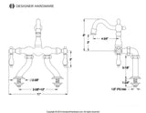 Vintage Two-Handle 2-Hole Deck Mount Clawfoot Tub Faucet