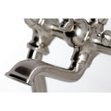 Three-Handle 2-Hole Deck Mount Clawfoot Tub Faucet with Hand Shower