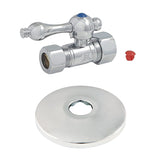 5/8-Inch OD Comp x 1/2-Inch OD Comp Quarter-Turn Straight Stop Valve with Flange