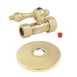 5/8-Inch OD Comp x 1/2-Inch OD Comp Quarter-Turn Straight Stop Valve with Flange