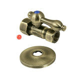 5/8-Inch OD Comp x 1/2-Inch OD Comp Quarter-Turn Straight Stop Valve with Flange