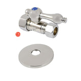 5/8-Inch OD Comp x 1/2-Inch OD Comp Quarter-Turn Straight Stop Valve with Flange