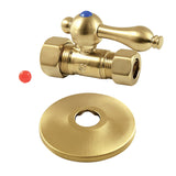 5/8-Inch OD Comp x 1/2-Inch OD Comp Quarter-Turn Straight Stop Valve with Flange