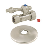 5/8-Inch OD Comp x 1/2-Inch OD Comp Quarter-Turn Straight Stop Valve with Flange