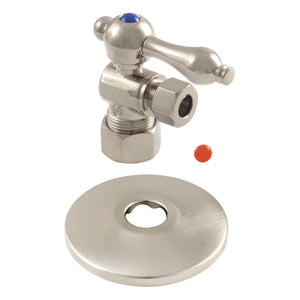 Vintage 5/8-Inch O.D. Comp x 3/8-Inch O.D. Comp Quarter-Turn Angle Shut-Off Valve with Flange