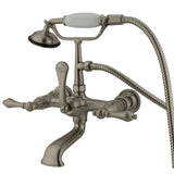 Vintage Three-Handle 2-Hole Tub Wall Mount Clawfoot Tub Faucet with Hand Shower