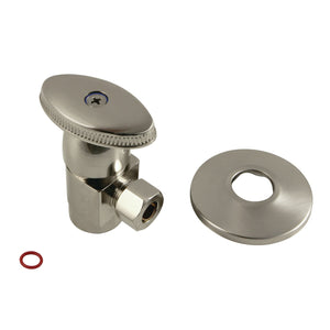 1/2"IPS x 3/8"O.D. Anti-Seize Deluxe Quarter-Turn Ceramic Hardisc Cartridge Angle Stop with Flange