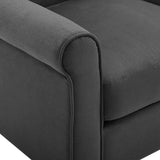 Angelo Dark Gray Microfiber Fabric Armchair