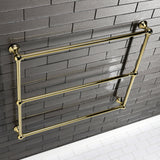 Maximilien 36-Inch x 32-Inch Brass Wall Mount 3-Tier Towel Rack