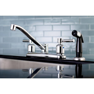 Concord Two-Handle 4-Hole 8" Centerset Kitchen Faucet with Side Sprayer