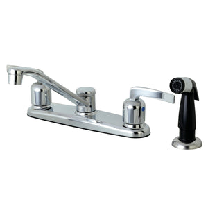 Centurion Two-Handle 4-Hole 8" Centerset Kitchen Faucet with Side Sprayer