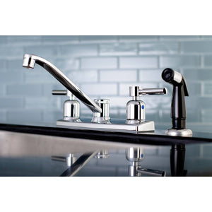 Concord Two-Handle 4-Hole 8" Centerset Kitchen Faucet with Side Sprayer