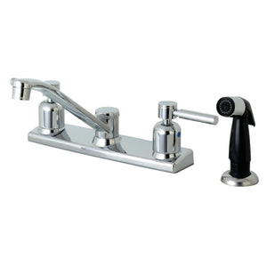 Concord Two-Handle 4-Hole 8" Centerset Kitchen Faucet with Side Sprayer