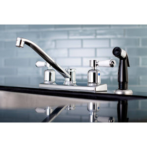 Paris Two-Handle 4-Hole 8" Centerset Kitchen Faucet with Side Sprayer