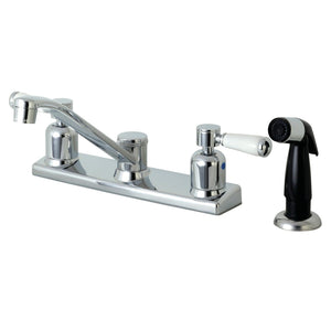 Paris Two-Handle 4-Hole 8" Centerset Kitchen Faucet with Side Sprayer