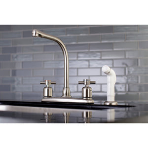 Concord Two-Handle 4-Hole 8" Centerset Kitchen Faucet with Side Sprayer