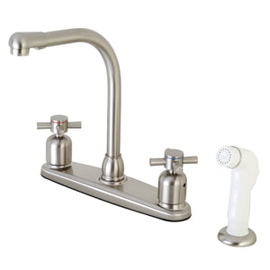 Concord Two-Handle 4-Hole 8" Centerset Kitchen Faucet with Side Sprayer