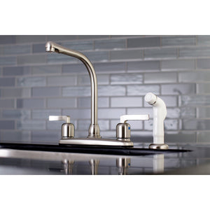 Centurion Two-Handle 4-Hole 8" Centerset Kitchen Faucet with Side Sprayer