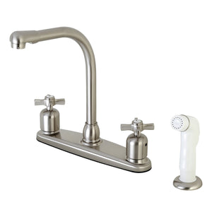 Millennium Two-Handle 4-Hole 8" Centerset Kitchen Faucet with Side Sprayer