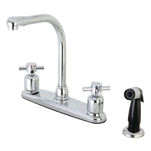 Concord Two-Handle 4-Hole 8" Centerset Kitchen Faucet with Side Sprayer