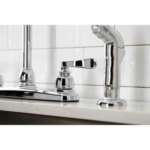 NuWave French Two-Handle 4-Hole 8" Centerset Kitchen Faucet with Side Sprayer