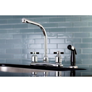 Millennium Two-Handle 4-Hole 8" Centerset Kitchen Faucet with Side Sprayer