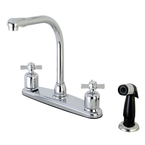 Millennium Two-Handle 4-Hole 8" Centerset Kitchen Faucet with Side Sprayer