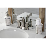 Serena Two-Handle 3-Hole Deck Mount 4" Centerset Bathroom Faucet with Retail Pop-Up