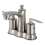 Serena Two-Handle 3-Hole Deck Mount 4" Centerset Bathroom Faucet with Retail Pop-Up