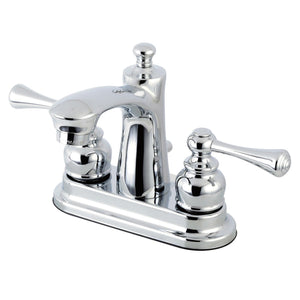 Vintage Two-Handle 3-Hole Deck Mount 4" Centerset Bathroom Faucet with Plastic Pop-Up