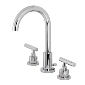 Manhattan Two-Handle 3-Hole Deck Mount Widespread Bathroom Faucet with Brass Pop-Up Drain