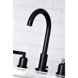 Centurion Two-Handle 3-Hole Deck Mount Widespread Bathroom Faucet with Brass Pop-Up Drain