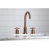 Millennium Two-Handle 3-Hole Deck Mount Widespread Bathroom Faucet with Brass Pop-Up Drain