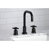 Concord Two-Handle 3-Hole Deck Mount Widespread Bathroom Faucet with Brass Pop-Up Drain