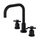 Concord Two-Handle 3-Hole Deck Mount Widespread Bathroom Faucet with Brass Pop-Up Drain