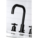 Millennium Two-Handle 3-Hole Deck Mount Widespread Bathroom Faucet with Pop-Up Drain