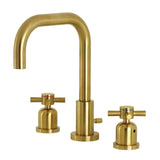 Concord Two-Handle 3-Hole Deck Mount Widespread Bathroom Faucet with Brass Pop-Up Drain