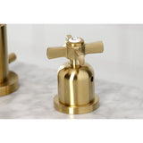 Millennium Two-Handle 3-Hole Deck Mount Widespread Bathroom Faucet with Brass Pop-Up Drain