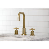 Millennium Two-Handle 3-Hole Deck Mount Widespread Bathroom Faucet with Brass Pop-Up Drain