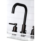 Concord Two-Handle 3-Hole Deck Mount Widespread Bathroom Faucet with Brass Pop-Up Drain