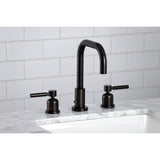 Concord Two-Handle 3-Hole Deck Mount Widespread Bathroom Faucet with Brass Pop-Up Drain