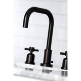 Concord Two-Handle 3-Hole Deck Mount Widespread Bathroom Faucet with Brass Pop-Up Drain